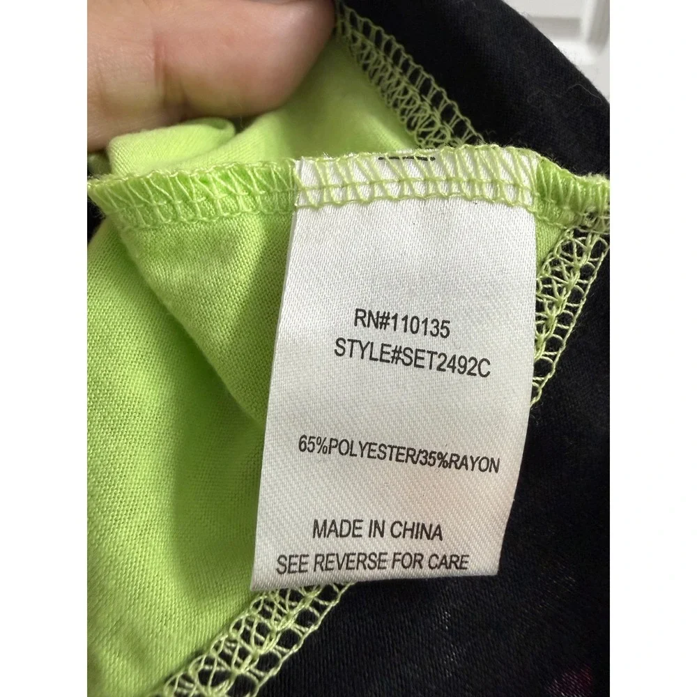 Beautees Girls 2 Piece Love Butterfly Neon Tank Bike Shorts Set Size 6 NWT